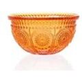 Glasschale Vintage mit Blumenmuster - Dessert/Snack Schüssel - D: 12,7cm - 210ml - Bohostil - orange