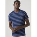 T-Shirt LEVI'S, Herren, Gr. L, taper stripe, Jersey, Obermaterial: 100% Baumwolle, gestreift, casual, regular fit taillenbedeckt, Rundhals, Kurzarm gerader Abschluss, Shirts, mit Streifenmuster