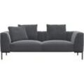 3-Sitzer FLEXLUX "Sava", grau (soft grau), B:243cm H:94cm T:97cm, 100% Polyester, Sofas, Taschenferderkern-Sitz mit Kaltschaum, lose Rücken- & Dekokissen