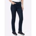 5-Pocket-Jeans HEINE, Damen, Gr. 42, Normalgrößen, blau (dunkelblau), 56% Baumwolle, 19% Polyester, 14% Lyocell, 10% Viskose, 1% Elasthan, unifarben, lang, Jeans