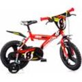 Kinderfahrrad DINO "Mountainbike 14 Zoll", rot, Fahrräder, Kinder, 25cm, 14 Zoll (35,56cm), mit Stützrädern, Frontschild und coolen Schutzblechen