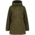 Fleecejacke ICEPEAK "D SOFTSHELLBLOUSON MADEIRA", Damen, Gr. L, grün (schwarz olive), Obermaterial: 100% Polyester, sportlich, Jacken