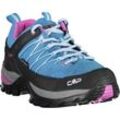 Wanderschuh CMP "Wmns Rigel Low Waterproof", Gr. 36, blau (aquablau, pink), Synthetik, Leder, Textil, sportlich, Schuhe, wasserdicht