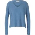 V-Pullover aus 100% Premium-Kaschmir include blau