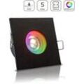 Einbauspot IP65 eckig - Farbe: Schwarz - LED Leuchtmittel: GU10 5W RGB+CCT