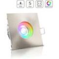 Einbauspot IP65 eckig - Farbe: Edelstahl - LED Leuchtmittel: GU10 5W RGB+CCT