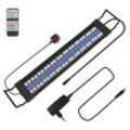 VINGO LED Aquarien Beleuchtung Aquarium Lampe RGB Fisch Tank Skalierbar Aufsetzleuchte mit Fernbedienung,55-80CM