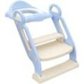 ZONEKIZ Kinder Toilettensitz, Toilettentrainer mit Treppe, Griff, klappbarer Toilettenaufsatz, Töpfchentrainer mit Toilettensitz, für 2-6 Jahre