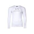 T-Shirt ARMANI EXCHANGE "Longsleeve 1er Pack", Herren, Gr. L, weiß, Obermaterial: 100% Baumwolle CO., Langarm, Shirts