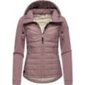 Outdoorjacke RAGWEAR "Lucinda", Damen, Gr. XXXL (46), lila (mauve), Obermaterial: 100% Polyester, Obermaterial Ärmel: 100% Baumwolle, Futter: 100% Polyester, Wattierung: 100% Polyester, sportlich, figurbetont hüftbedeckend, Langarm Ärmel ohne Ärmelschlitz normaler Saum, Jacken, Steppjacke aus modernem Materialmix mit Kapuze