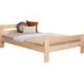 Massivholzbett TICAA ""Bert", FSC-zertifiziert (Kiefer), Jugendbett, mit Lattenrost", beige (kiefer massiv natur), B:148cm L:205cm, Betten, ideal für das Kinder- und Jugendzimmer, Massivholz