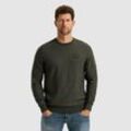 Rundhalspullover PME LEGEND "American classic Buckley knit", Herren, Gr. L, grau (beluga), Strick, Obermaterial: 100% Baumwolle, casual, Rundhals, Langarm, Pullover