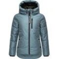 Steppjacke NAVAHOO "Krümelein", Damen, Gr. XS (34), blau (mittelblau), Oberstoff: 100% Polyester, Futter: 100% Polyester, Wattierung: 100% Polyester, Ärmelfutter: 100% Polyester, modisch, figurumspielend Po-bedeckend, hoch geschlossener Ausschnitt, Langarm Ärmel ohne Ärmelschlitz Rippstrickbündchen, Jacken, stylische Damen Winterjacke mit dezenter Steppung