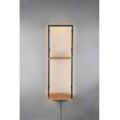 Ablageregal MIRRORS AND MORE "Leonie", schwarz, B:72cm H:27cm T:30cm, Metall, Holz, Regale, mit integriertem LED Backlight
