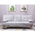 HOMCOM Schlafsofa als 3-Sitzer grau