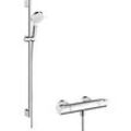 Hansgrohe Crometta Vario Brauseset 27813400 weiss-chrom, 90 cm Stange, Ecostat 1001 CL