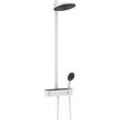 Hansgrohe Pulsify S Showerpipe 24240700 mit Brausethermostat Shower Tablet Select 400, mattweiß