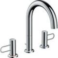 Hansgrohe Axor Uno 200 Waschtischarmatur 38054000 chrom, 3-Loch-Armatur, mit Ablaufgarnitur