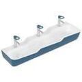 Villeroy und Boch O.novo kids Reihenwaschtisch 4A0813BC9A 130 x 43 cm, für 3x 1-Loch Armaturen, ohne Überlauf, Ocean Blue