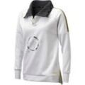 Fleecejacke LPO "Sweat Troyer HAINESVILLE WOMEN", Damen, Gr. 40 (M), weiß, 82% Polyester; 18% Elastan, casual, Langarm gerader Abschluss, Jacken, Modischer Print