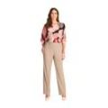 Bundfaltenhose, Damen, Gr. 40, N-Gr, grau (taupe), Stoff, Obermaterial: 97% Polyester, 3% Elasthan, HERMANN LANGE COLLECTION, unifarben, casual, normal, Hosen, mit elastischem Bund