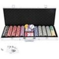 Einfeben - vingo Pokerchips Weitere Spiele Set Cash-Game 500 Chips Silber Pokerset Pokerkoffer Tischauflage