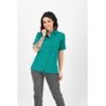 Outdoorbluse DEPROC ACTIVE "SUDBURY II WOMEN", Damen, Gr. 36 (S), blau (türkis), 93%u00a0Polyester; 7%u00a0Elasthan, Kurzarm, Blusen, auch in Großen Größen erhältlich