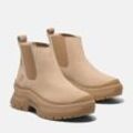 Chelseaboots TIMBERLAND "ROXIE LANEMID CHELSEA BOOT", Damen, Gr. 38,5, beige (light beige nubuck), Leder, sportlich, Schuhe, Stiefelette, Winterschuhe, Ankle Boots