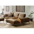 Ecksofa W.SCHILLIG "run, Designsofa mit tollem Sitzkomfort, bequem, L-Form", braun (chocolate s37), B:319cm H:88cm T:178cm, Longlife Xtra-Leder Z73: Naturwalkleder der Luxusklasse aus den erlesensten Rohhäuten. Hautstärke 1, 1 u2013 1, 3 mm, ROHLEDER Jacquard-Flachgewebe Q2 W60 (63% Polyester, 37% Polyacryl), ROHLEDER Chenille-Flachgewebe Q2 W77 (68% Polyacryl, 32% Polyester), Stoff S37 (100% Poly