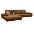 Ecksofa W.SCHILLIG "run, Designsofa mit tollem Sitzkomfort, bequem, L-Form", braun (chocolate s37), B:279cm H:88cm T:178cm, Longlife Xtra-Leder Z73: Naturwalkleder der Luxusklasse aus den erlesensten Rohhäuten. Hautstärke 1, 1 u2013 1, 3 mm, ROHLEDER Jacquard-Flachgewebe Q2 W60 (63% Polyester, 37% Polyacryl), ROHLEDER Chenille-Flachgewebe Q2 W77 (68% Polyacryl, 32% Polyester), Stoff S37 (100% Poly