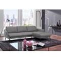 Ecksofa W.SCHILLIG "softy, toller Sitzkomfort, L-Form", grau (dolphin r66), B:265cm H:79cm T:168cm, Chenille-Flachgewebe R66 (85% Polyester, 15% Nylon), Velourgewebe V41 (100% Polyester), Longlife Xtra-Leder Z59: Glattleder mit modischer Prägung. Hautstärke 0, 9 - 1, 1 mm, Sofas, mit dekorativer Heftung im Sitz, Füße schwarz pulverbeschichtet