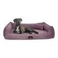 Tierlando ® BRUCE VELOURS Orthopädisches Hundebett Soft lavendelfarbe 1,1 m, 25 cm, 90 cm