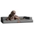 Tierlando ® Orthopädisches Design Hundesofa GIBSON VISCO Kunstleder kubische Form grau/ grau 1 m, 22 cm, 80 cm