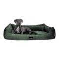 Tierlando ® BRUCE VELOURS Orthopädisches Hundebett Soft grün 1,1 m, 25 cm, 90 cm