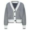 Strickjacke tiefem V-Ausschnitt BASLER weiss, 40