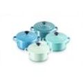 LE CREUSET Mini-Cocotte 4er-Set 10cm Metallics Blau-Grün