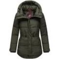 Winterjacke MARIKOO "Akumaa", Damen, Gr. S (36), grün (schwarz olive), 100% Polyester, Jacken, mit tailliertem Schnitt