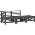 Vidaxl - 3-tlg. Garten-Lounge-Set Grau Massivholz Kiefer