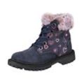 Stiefel LICO "Trendstiefel Asha", Gr. 26, blau, Veloursleder, Schuhe