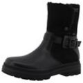 Winterstiefelette TOM TAILOR, Damen, Gr. 38, schwarz, Lederimitat, Textil, unifarben, klassisch, Schuhe, Blockabsatz, Winterboots, Stiefelette mit Zierschnalle