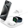 BELKIN Wireless Charger "BoostCharge 3-in-1 15 W magnetisch, einklappbar", weiß, B:35,99cm H:18,49cm T:19,99cm, Ladegeräte