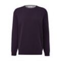 Strickpullover S.OLIVER, Herren, Gr. S, lila (aubergine), Feinstrick, Obermaterial: 100% Baumwolle, casual, regular fit normal, Rundhals, Langarm Flachstrickbündchen, Pullover, mit Logostickerei