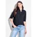 Longbluse CECIL, Damen, Gr. S (38), blau (universal blau), Web, 55% Baumwolle, 45% Modal, unifarben, casual, gerade hüftlang, V-Ausschnitt, 3/4-Ärmel Bündchen, Blusen, mit 3/4 Ärmeln