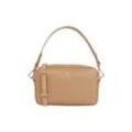 Umhängetasche TOMMY HILFIGER "TH DISTINCT CAMERA BAG", Damen, Gr. B/H/T: 22cm x 13,5cm x 6,5cm, beige (safari canvas), Lederimitat, Taschen, Damen Schultertasche, Henkeltasche mit TH-Schmuckelement