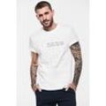 T-Shirt STREET ONE MEN, Herren, Gr. XL (54), weiß, Web, 100% Baumwolle, bedruckt, casual, gerade hüftlang, Rundhals, Kurzarm Bündchen, Shirts, Jersey