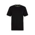 T-Shirt BOSS GREEN "Tee 7", Herren, Gr. M, schwarz (schwarz001), Single Jersey, Obermaterial: 100% Baumwolle, unifarben, casual, relaxed fit, Rundhals, Kurzarm eingesetzt eingefasste Kante, Shirts, mit BOSS Schriftzug auf dem Halsausschnitt