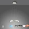 JUST LIGHT Pendelleuchte "RITUS", grau (aluminiumfarben), Ø 3,9cm, Lampen, LED, dimmbar, Switchmo