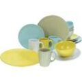 Kombiservice CREATABLE "Geschirr-Set, Service Jona", bunt, 16 tlg., Porzellan, Geschirr-Sets, kleine Sprenkel auf seidenmatter Glasur, 16 Teile, für 4 Personen