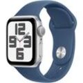 Smartwatch APPLE "Watch SE (2024)", silber, Smartwatches, 40mm, ohne eSIM, S/M, Sport Band