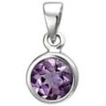 Ketten-Anhänger JOBO "Anhänger mit Amethyst", lila (lila, lila), Schmuckanhänger, Damen, Silber 925 (Sterlingsilber), 925 Silber